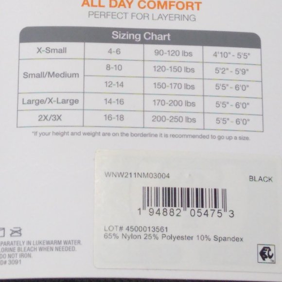 Warner's Blissful Benefits No Muffin Top Textured Leggings XS Black Camouflage - Picture 9 of 10